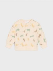 Bluza z miękkiego bawełnianego dżerseju - kremowy. Białe bluzy i bluzki niemowlęce Sinsay, bez wzorów, z bawełny, bez ramiączek, bez kaptura. Za 19.99 zł.