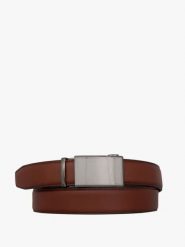 Brązowy pasek ze skóry licowej. Brązowe paski męskie Ryłko, bez wzorów, ze skóry, klasyczne. Za 129.99 zł.