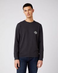 WRANGLER LS BIKER TEE MĘSKA KOSZULKA Z DŁUGIM RĘKAWEM FADED BLACK W7K5D3XV6 112141569. Czarne koszulki męskie z długim rękawem Wrangler, m. Za 99.99 zł.