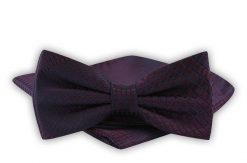 Mucha Męska z Poszetką - Alties - Nieregularna Kratka, Bardzo Ciemne Wino. Krawaty i muchy męskie Alties, bez wzorów, eleganckie. Za 54.00 zł.