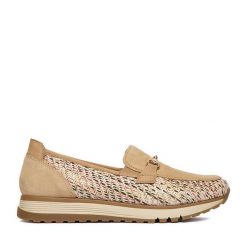 Półbuty Rieker. Brązowe półbuty damskie Rieker, bez wzorów, bez obcasa, na płaskiej podeszwie. Za 369.99 zł.