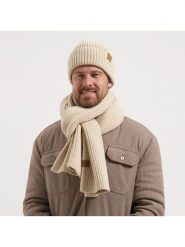 TRAVELIN' Szal w kolorze beżowym rozmiar: onesize. Brązowe szaliki męskie Travelin', bez wzorów, ze skóry. Za 130.99 zł.