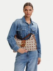 Guess Torebka 181152 Brązowy. Brązowe torebki klasyczne damskie Guess, z aplikacjami, z materiału, bez dodatków. Za 611.99 zł.