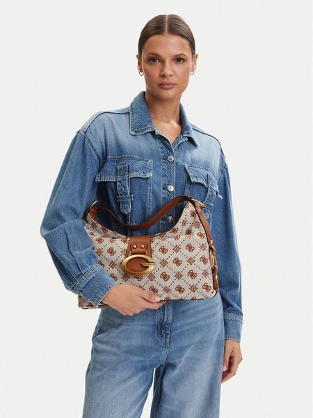 Guess Torebka 181152 Brązowy. Brązowe torebki klasyczne damskie Guess, z aplikacjami, z materiału, bez dodatków. Za 611.99 zł.