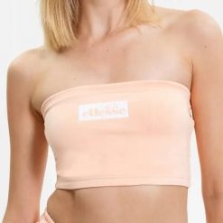 ELLESSE TOP DAMSKI XS logo POMARAŃCZOWY. Brązowe topy sportowe damskie Ellesse, uniwersalny, bez wzorów, z bawełny, bez ramiączek. Za 74.05 zł.