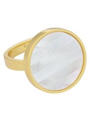 Design Letters Pozłacany pierścionek "Lollipop" z masą perłową rozmiar: onesize. Brązowe pierścionki damskie Design Letters, z perłą, pozłacane. Za 173.99 zł.