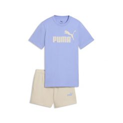 Młodzieżowy zestaw Essentials z koszulką i szortami z logo No.1 PUMA. Biała t-shirty damskie Puma, m, bez wzorów, z gumy, bez kołnierzyka. Za 169.00 zł.