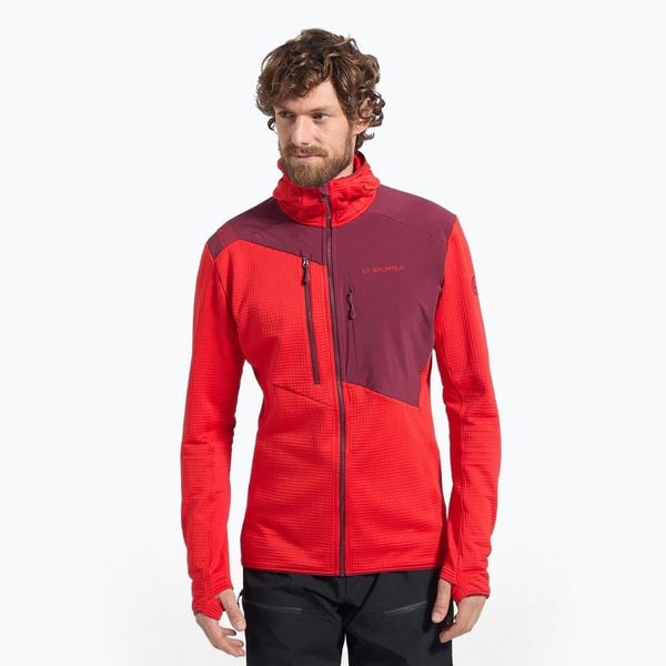 Bluza termoaktywna meska La Sportiva Lucendro Thermal Hoody. Czerwone bluzy bez kaptura męskie La Sportiva, s, z materiału. Za 809.99 zł.