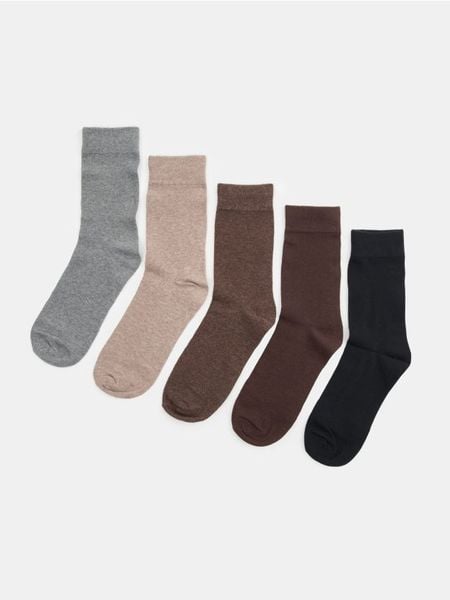 Prążkowane skarpetki z bawełną 5 pack - wielobarwny. Skarpetki męskie Sinsay, bez wzorów, z bawełny. Za 19.99 zł.