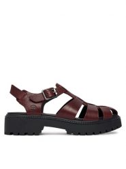Timberland Sandały Stone Street TB0A5S65EIW1 Bordowy. Czerwone sandały damskie Timberland, bez wzorów, ze skóry, bez obcasa, na płaskiej podeszwie. Za 549.99 zł.