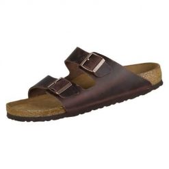 Klapki unisex Birkenstock Arizona WB. Brązowe klapki damskie Birkenstock, z materiału. Za 449.00 zł.