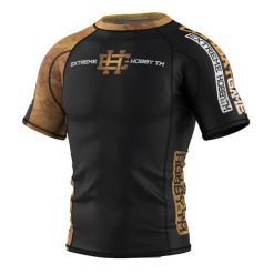 Koszulka Męska Rashguard MMA na Siłownię EXTREME HOBBY GOLDEN WARRIOR. Czarne bielizna termoaktywna męska EXTREME HOBBY, m, bez wzorów, z bawełny. Za 199.00 zł.