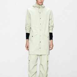 Kurtka RAINS LONG JACKET W3 Zielony. Zielone kurtki damskie Rains, l, bez wzorów, z syntetyku, bez kaptura. Za 233.99 zł.
