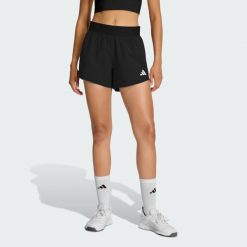 Szorty Pacer Workout Flex z tkaniny. Czarne spodenki sportowe damskie Adidas, l, z materiału, trekkingowe. Za 149.00 zł.