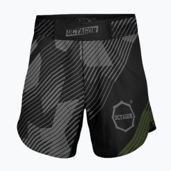 Spodenki treningowe męskie Octagon Broken Line MMA. Czarne szorty męskie OCTAGON, bez kołnierzyka. Za 149.99 zł.