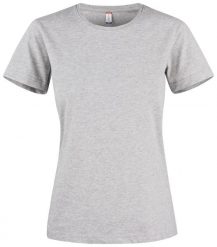 Clique Premium Fashion-T Women – Premiumowa koszulka damska z bawełny – grey. Szare t-shirty damskie CLIQUE, xl, bez wzorów, z bawełny, bez kołnierzyka. Za 118.13 zł.