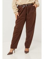 Curvy Lady Spodnie w kolorze brązowym rozmiar: 40/42. Brązowe spodnie materiałowe damskie Curvy Lady, bez wzorów, z bawełny, klasyczne, z standardowym stanem. Za 143.99 zł.