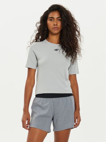 4F Koszulka techniczna 4FWAW24TFTSM0975 Szary Slim Fit. Szare t-shirty sportowe męskie 4f, m, z syntetyku, bez ramiączek, do biegania. Za 89.99 zł.