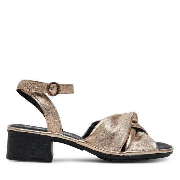 Sandały Fly London. Żółte sandały damskie Fly London, bez wzorów, bez obcasa, na słupku. Za 359.99 zł.