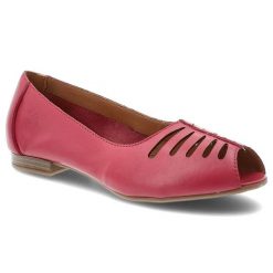 Baleriny damskie Maciejka, cholewka skóra naturalna ażurowe wycięcia odkryty nosek wsuwany fason niski obcas lekka konstrukcja, różowe, P7541-15/00-1. Czerwone baleriny damskie Maciejka, w ażurowe wzory, ze skóry, bez obcasa, na obcasie. Za 209.00 zł.
