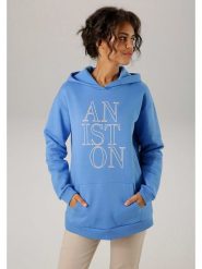 Aniston Bluza w kolorze błękitnym rozmiar: 38. Niebieskie bluzy z kapturem damskie Aniston, z bawełny. Za 180.49 zł.