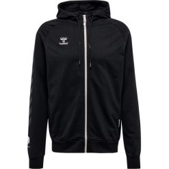 Bawełniana bluza z kapturem zapinana na zamek Hummel Move Grid. Czarne bluzy sportowe męskie HUMMEL, bez wzorów, z bawełny, sportowe, bez kołnierzyka, bez ramiączek. Za 281.50 zł.