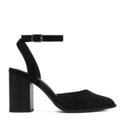 Czółenka JENNY. Czarne czółenka damskie Jenny, bez wzorów, bez obcasa. Za 139.99 zł.