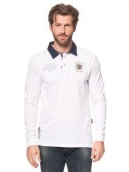 Vent du Cap Koszulka polo w kolorze białym rozmiar: L. Białe koszulki polo męskie Vent du Cap, l, z aplikacjami, bez ramiączek. Za 86.99 zł.