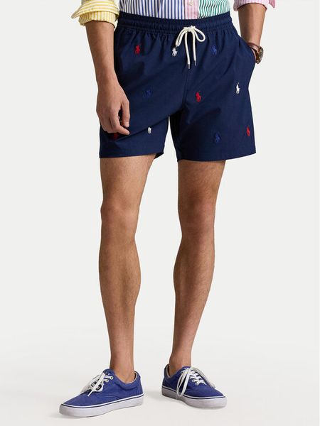Polo Ralph Lauren Szorty materiałowe 710957786001 Granatowy Classic Fit. Niebieskie szorty męskie Polo Ralph Lauren, bez wzorów, z materiału. Za 569.99 zł.