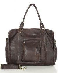 Shopper skórzany MARCO MAZZINI czekoladowy vs114c. Brązowe shopper bag damskie bez wzorów, ze skóry, bez dodatków. Za 365.75 zł.