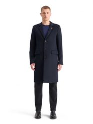Scotch & Soda Płaszcz przejściowy w kolorze granatowym rozmiar: M. Niebieskie płaszcze męskie Scotch & Soda, m, bez wzorów, z wełny. Za 408.49 zł.