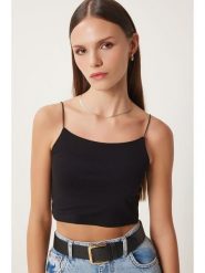 Happiness Istanbul Top w kolorze czarnym rozmiar: 38. Czarne topy damskie Happiness Istanbul, bez wzorów, bez kołnierzyka. Za 56.99 zł.