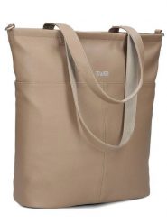 Zwei Torebka "M145" w kolorze jasnobrązowym - 35 x 37 x 15 cm rozmiar: onesize. Brązowe shopper bag damskie Zwei, bez wzorów, z materiału, na ramię, bez dodatków. Za 188.85 zł.