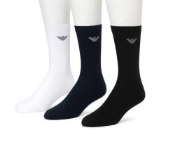 Skarpety męskie Emporio Armani Calza 3-Pack. Białe skarpetki męskie EMPORIO ARMANI CONNECTED, bez wzorów, z bawełny. Za 93.90 zł.