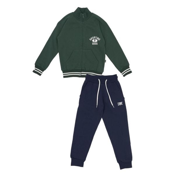 Bluza wytrzymały z pełny zamek błyskawiczny na co dzień. Niebieskie spodnie dresowe damskie LEONE 1947 APPAREL, bez wzorów, z bawełny. W wyprzedaży za 136.83 zł.