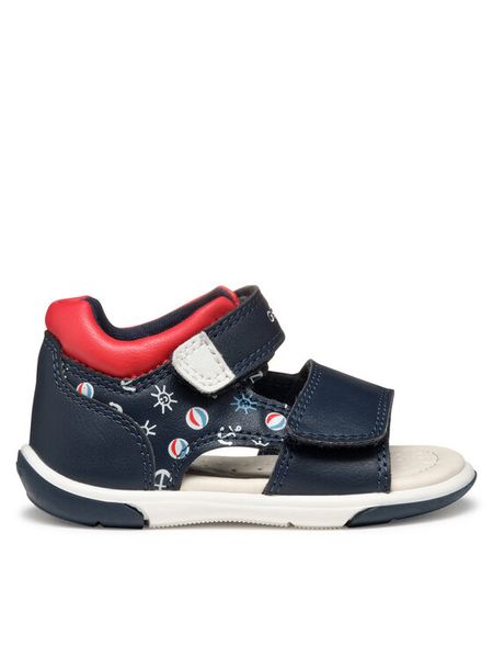 Geox Sandały B Sandal Zapito B556EA 05404 C0735 Granatowy. Niebieskie sandały chłopięce Geox, ze skóry, bez zapięcia. Za 119.99 zł.