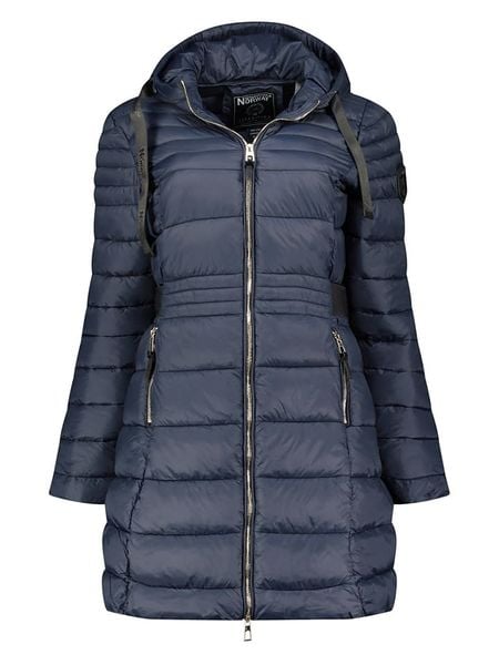 Geographical Norway Kurtka pikowana w kolorze granatowym rozmiar: L. Niebieskie kurtki damskie Geographical Norway, l, bez wzorów, bez kaptura. Za 227.31 zł.