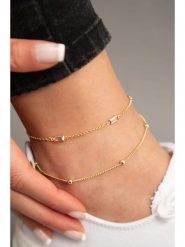 Heliophilia Pozłacana bransoletka z cyrkoniami na kostkę rozmiar: onesize. Czerwone bransoletki damskie Heliophilia, metalowe. Za 17.99 zł.