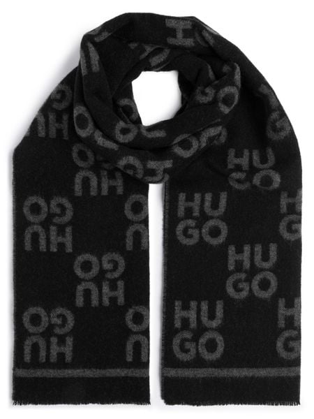 HUGO Szalik - Martyn Mężczyźni Wełna czarny, ONE SIZE. Czarne szaliki męskie Hugo, bez wzorów, z wełny. Za 329.95 zł.
