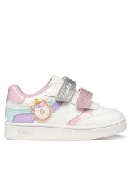 Geox Sneakersy B Eclyper Girl B655MB 000BC C1R8S M Biały. Białe buty sportowe dziewczęce Geox, bez wzorów, ze skóry, bez zapięcia. Za 209.99 zł.