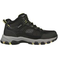 Buty męskie SKECHERS Selmen Melano. Czarne buty trekkingowe męskie Skechers, z materiału, bez zapięcia. Za 299.00 zł.
