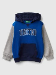 Benetton Bluza w kolorze niebiesko-szarym rozmiar: 82. Niebieskie bluzy i bluzki niemowlęce Benetton, bez wzorów, bez ramiączek, bez kaptura. Za 43.57 zł.