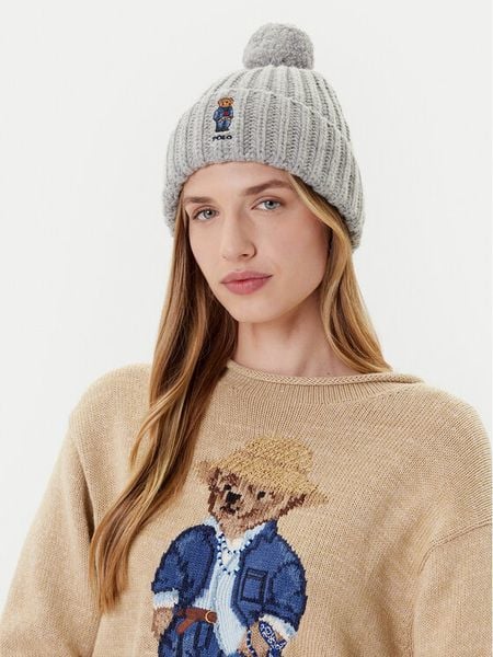 Polo Ralph Lauren Czapka 455936112001 Szary. Szare czapki zimowe damskie Polo Ralph Lauren, z wełny. Za 398.99 zł.