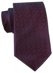 Bordowy Krawat z Drobnym Wzorem - Alties. Czerwone krawaty i muchy męskie Alties, bez wzorów, z tkaniny, eleganckie. Za 55.00 zł.