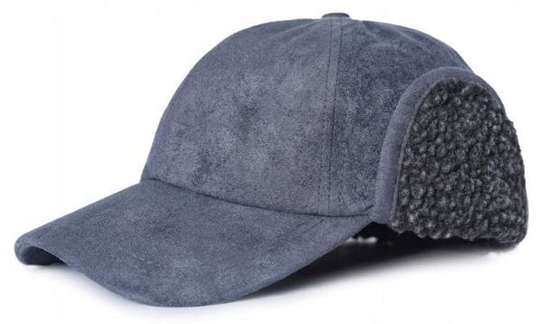 Czapka z Daszkiem (Ocieplana), Nauszniki - Pako Jeans- Ciemny Popiel. Szare czapki męskie Pako Jeans, na zimę, bez wzorów, z jeansu. Za 65.00 zł.