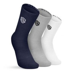 Skarpetki golfowe unisex z bawełny organicznej. Białe skarpetki damskie SIROKO, bez wzorów, z bawełny. W wyprzedaży za 42.00 zł.