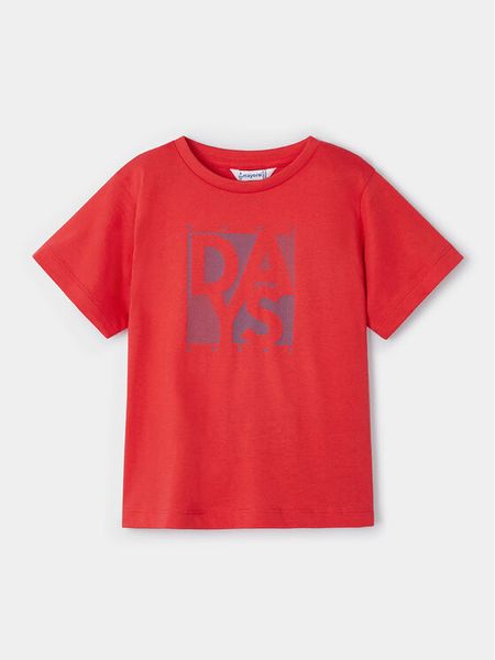 Mayoral T-Shirt 170 Czerwony Regular Fit. Czerwone t-shirty chłopięce Mayoral, bez wzorów, z bawełny, bez ramiączek. Za 49.99 zł.