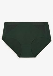 Ciemnozielone Majtki Figi High Waist z Bezszwowym Wykończeniem Kolaniris. Zielone figi damskie Renee, l, bez wzorów, z jeansu. Za 9.99 zł.