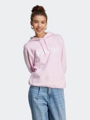 Adidas Bluza Essentials Linear Hoodie IL3343 Różowy Regular Fit. Czerwone bluzy bez kaptura damskie Adidas, xs, bez wzorów, z bawełny, bez ramiączek, bez kaptura. Za 159.99 zł.