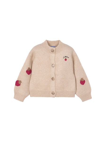 Mayoral Kardigan 4309 Beżowy Regular Fit. Brązowe swetry dziewczęce Mayoral, bez wzorów, z syntetyku, bez kołnierzyka. Za 89.99 zł.